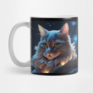 Curious Domestic Cat Poses for Portrait Mug